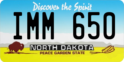 ND license plate IMM650