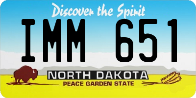 ND license plate IMM651