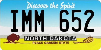 ND license plate IMM652