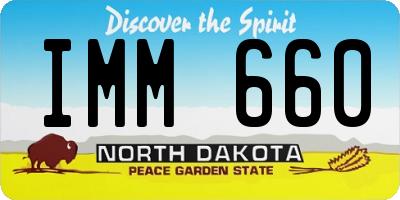 ND license plate IMM660