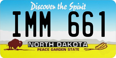 ND license plate IMM661