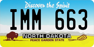 ND license plate IMM663