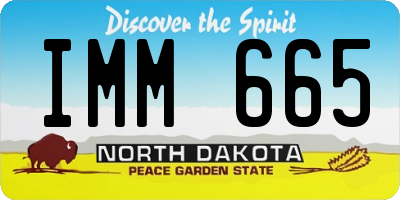 ND license plate IMM665