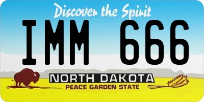 ND license plate IMM666