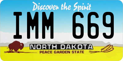 ND license plate IMM669