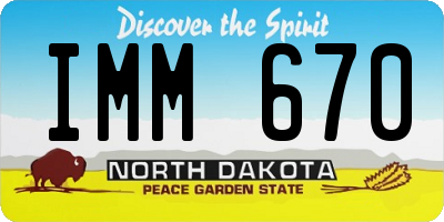 ND license plate IMM670