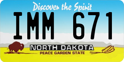 ND license plate IMM671