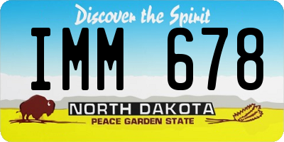 ND license plate IMM678
