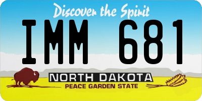 ND license plate IMM681