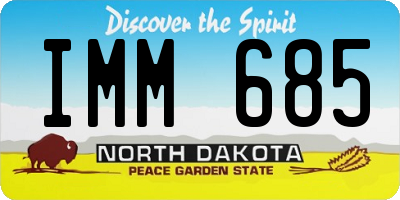 ND license plate IMM685