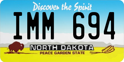 ND license plate IMM694