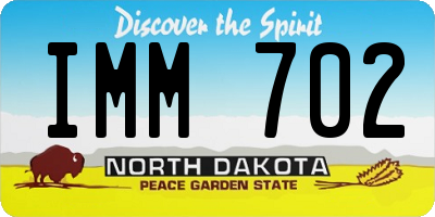 ND license plate IMM702