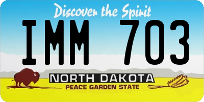 ND license plate IMM703