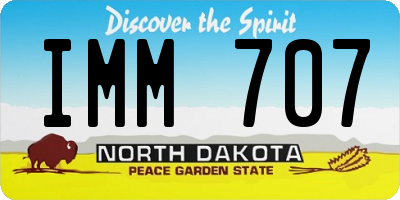 ND license plate IMM707