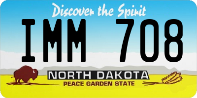 ND license plate IMM708