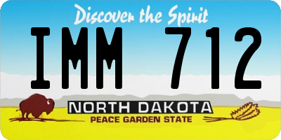 ND license plate IMM712