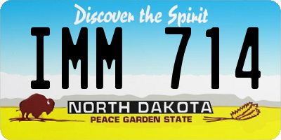 ND license plate IMM714
