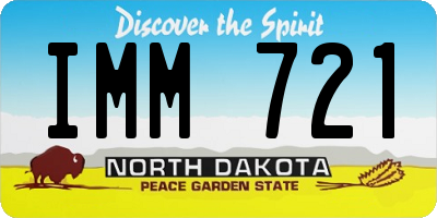 ND license plate IMM721