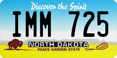 ND license plate IMM725