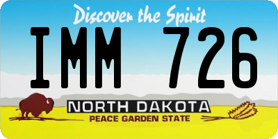ND license plate IMM726