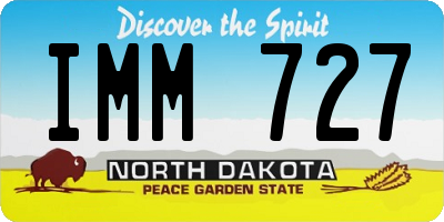 ND license plate IMM727