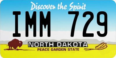 ND license plate IMM729