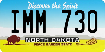 ND license plate IMM730