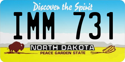 ND license plate IMM731