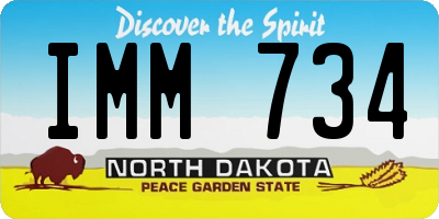 ND license plate IMM734