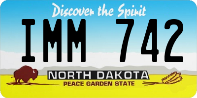 ND license plate IMM742