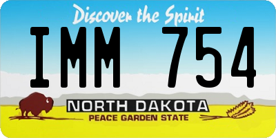 ND license plate IMM754