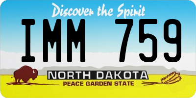 ND license plate IMM759