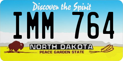 ND license plate IMM764