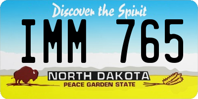 ND license plate IMM765