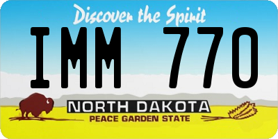 ND license plate IMM770