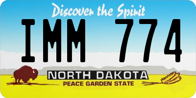 ND license plate IMM774