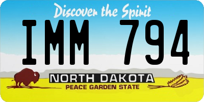 ND license plate IMM794