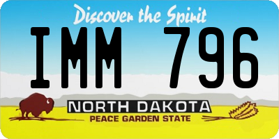 ND license plate IMM796