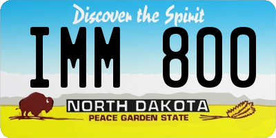 ND license plate IMM800
