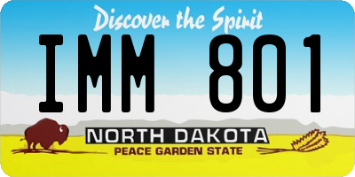 ND license plate IMM801
