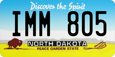 ND license plate IMM805