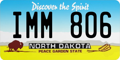 ND license plate IMM806