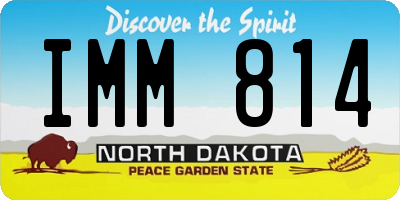 ND license plate IMM814