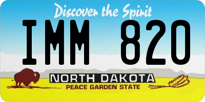 ND license plate IMM820