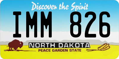 ND license plate IMM826