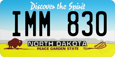 ND license plate IMM830