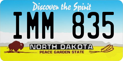 ND license plate IMM835