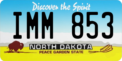 ND license plate IMM853