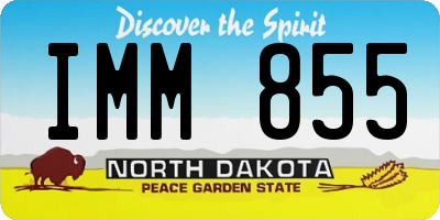 ND license plate IMM855