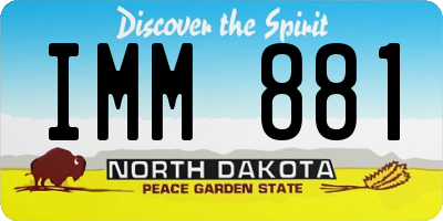 ND license plate IMM881
